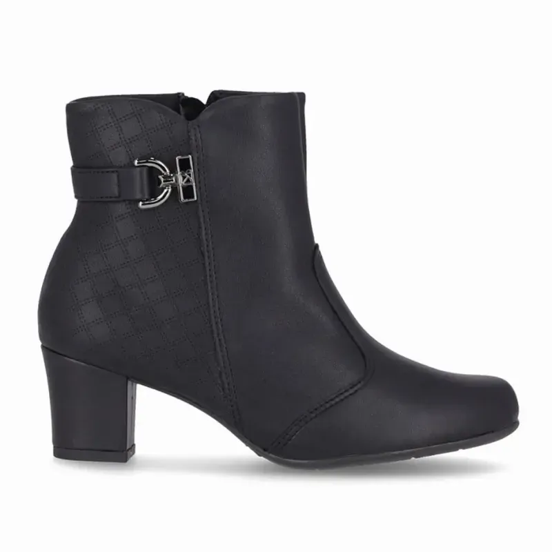 Bota Piccadilly Cano Curto Laura Matelassê Feminina Preta PRETO - 36