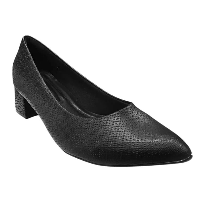 Scarpin Feminino Piccadilly Salto Bloco Preto 739015-313 34 / Preto