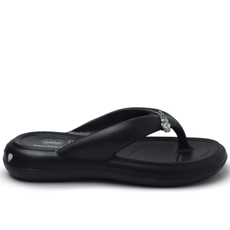 Chinelo Piccadilly Feminino Marshmallow Ursinhos Carinhosos 248002 001 PRETO 34