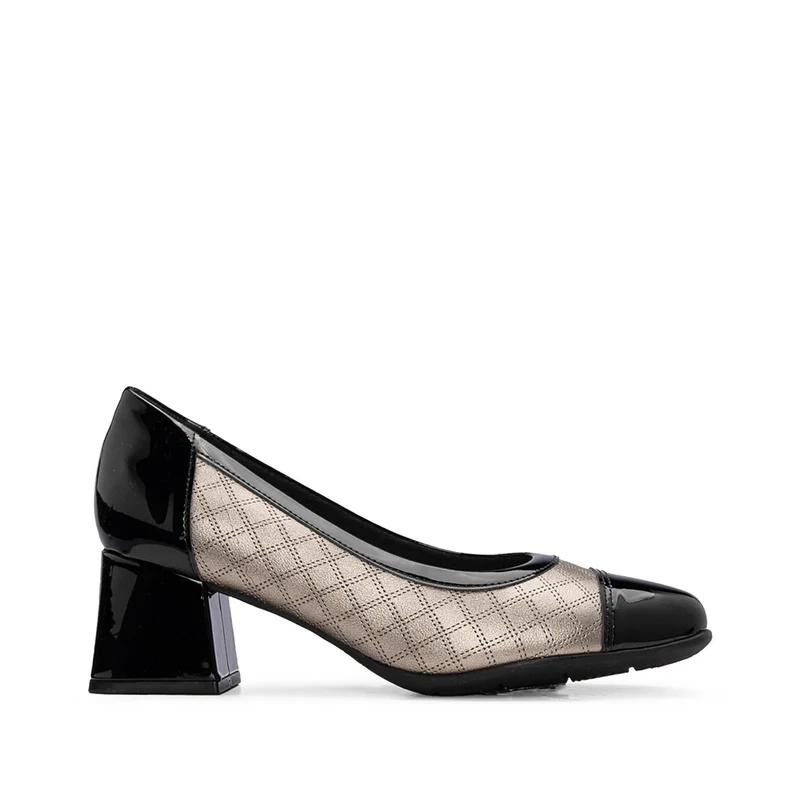 Sapato Salto Médio Mulher Gravado Chumbo 40