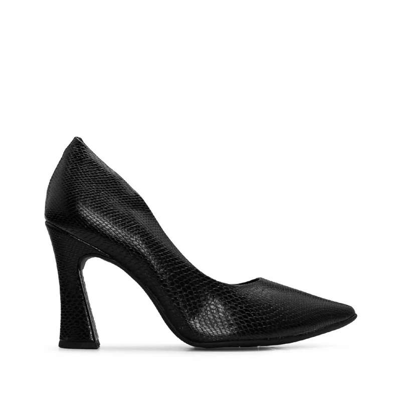Sapato Salto Alto Mulher Animal Print Preto 39