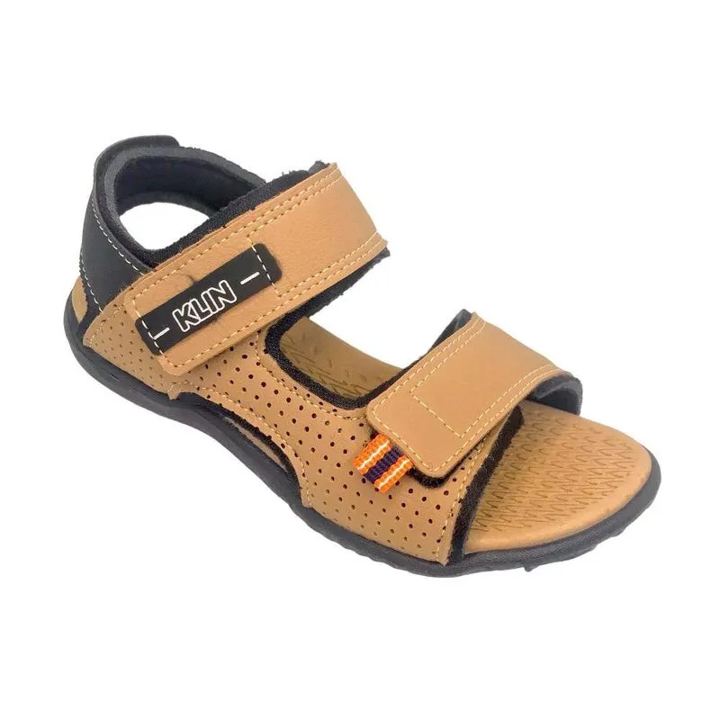Sandália Papete Menino Klin Urban Marrom Taupe/Preto 129148