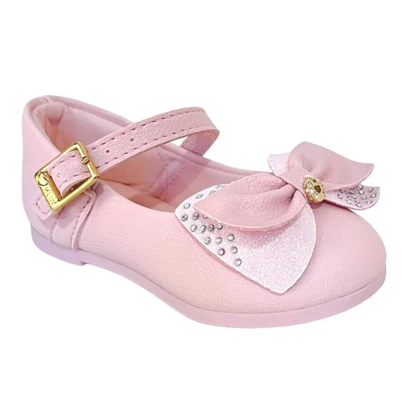 Sapatilha Menina Klin Princesa Mini Laço Rosa Claro 152182-4 23 / Rosa