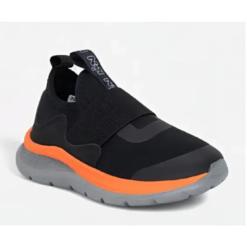 Tênis Menino Klin Way Slip On Preto/Laranja 354003 30 / Preto/Laranja