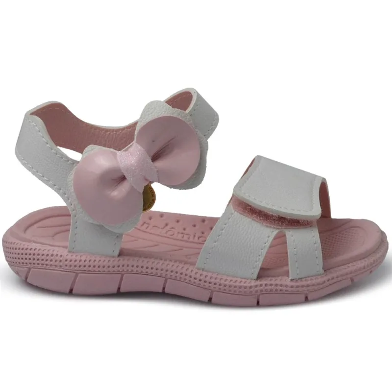 Sandália Papete Infantil Klin Feminina TicTac 171.225 3403 BCO/ROSA CLARO 27