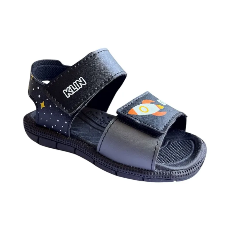 Sandália Menino Klin Tic Tac Papete Foguete Preto 711158 19 / Preto
