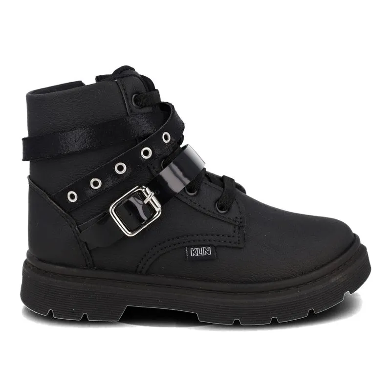 Bota Coturno Klin Infantil Fivela Preta 30