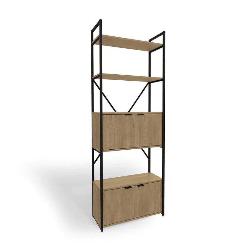 Estante London 4 niveles 200cm Maple Metal Orange
