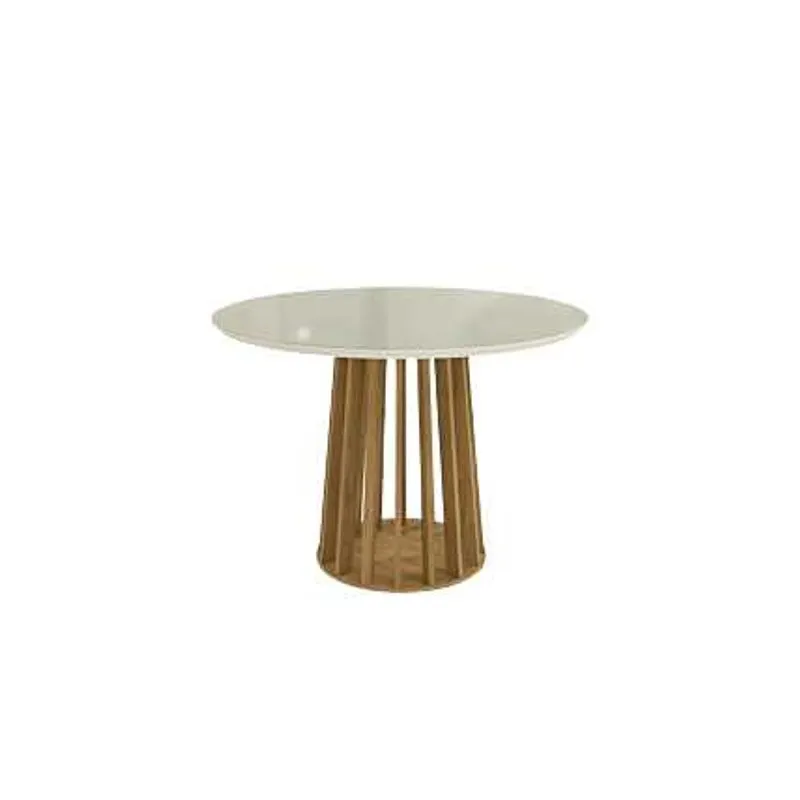 Mesa De Jantar Redonda 105 Freijo E Off White - Kappesberg