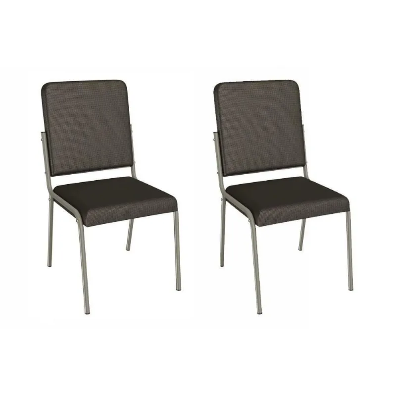 Cadeira Sala De Jantar Genebra 2c129nk Aço Kit 2 Un Niquel/ano Marrom - Kappesberg