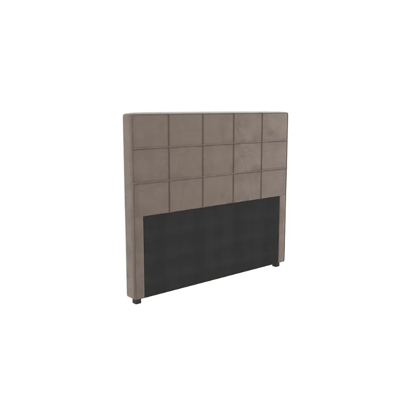 Cabeceira Cama Box Casal Kappesberg Veludo Cinza Claro 140cm