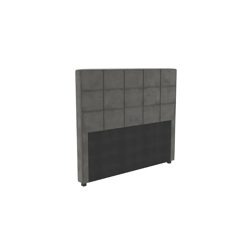 Cabeceira Cama Box Casal Kappesberg Veludo Cinza 140cm