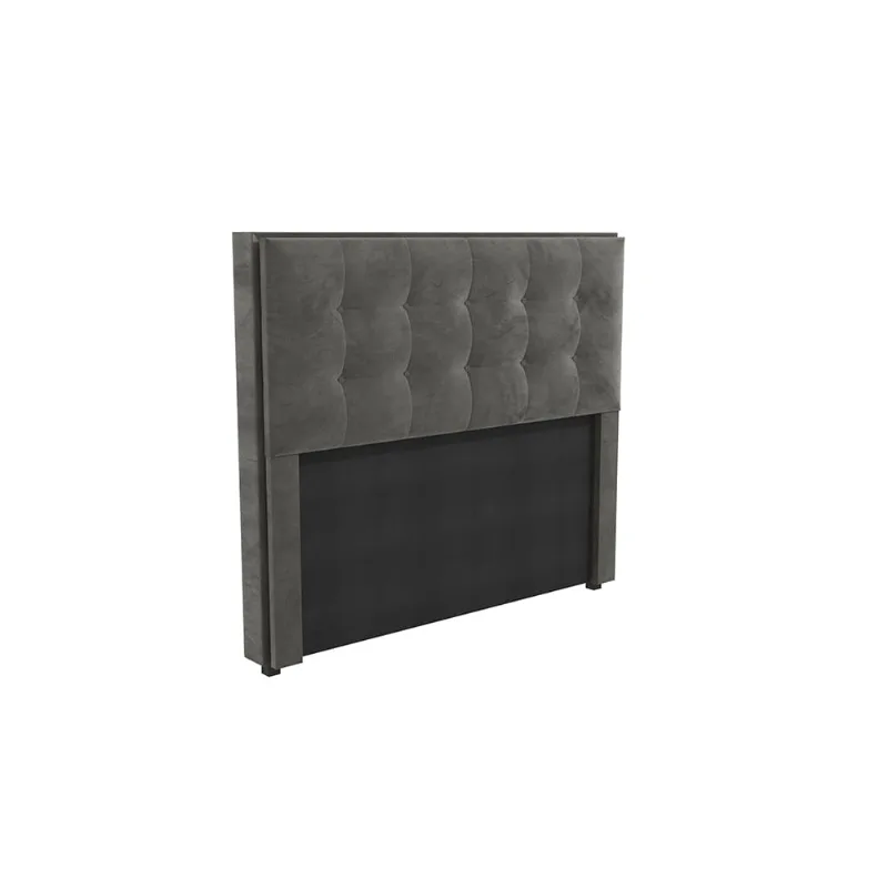 Cabeceira Cama Box Casal Kappesberg Veludo Cinza 140cm