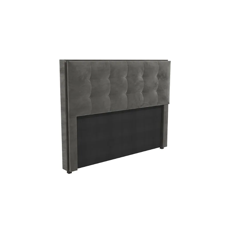 Cabeceira Cama Box Kappesberg Queen Veludo Cinza 160cm