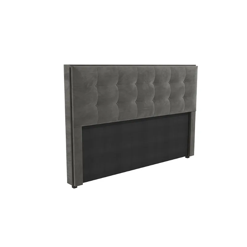 Cabeceira Cama Box Kappesberg King Veludo Cinza 195cm
