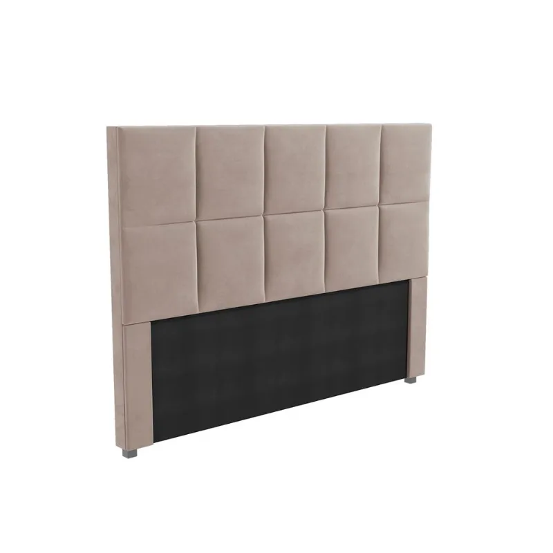 Cabeceira Cama Box Kappesberg Casal/Queen Veludo Cinza Claro 160cm