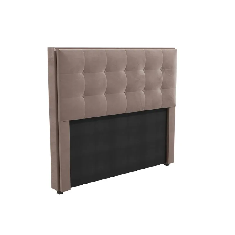 Cabeceira Cama Box Casal Kappesberg Veludo Cinza Claro 140cm