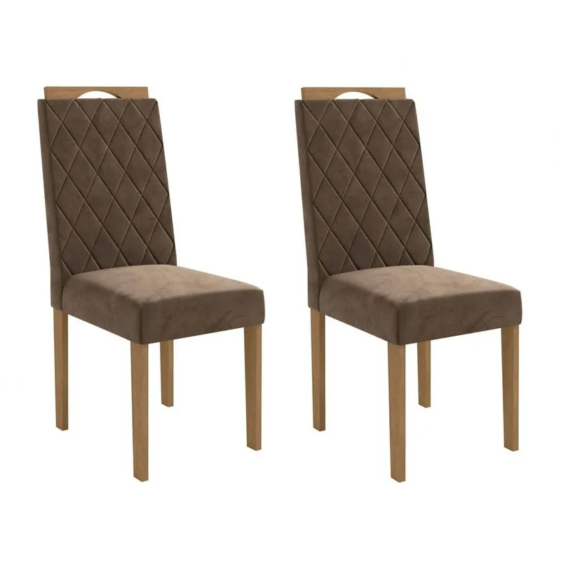 Conjunto 2 Cadeiras Cad152ea Freijo A033 Vel Deluxe Marrom - Kappesberg
