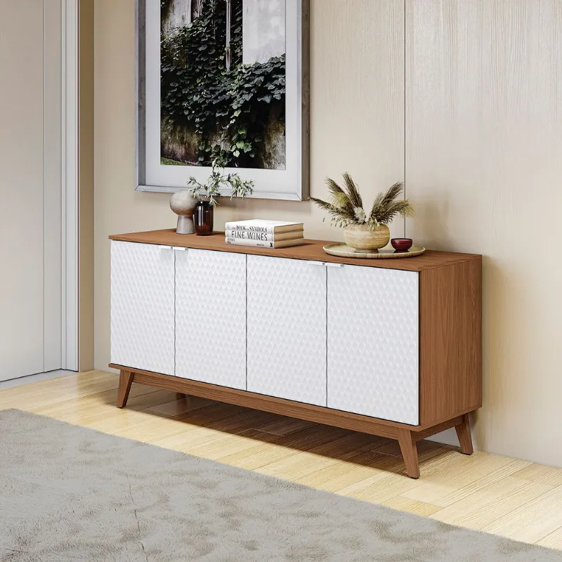 Aparador Kappesberg 4 Portas 3D Canela/Branco 156cm