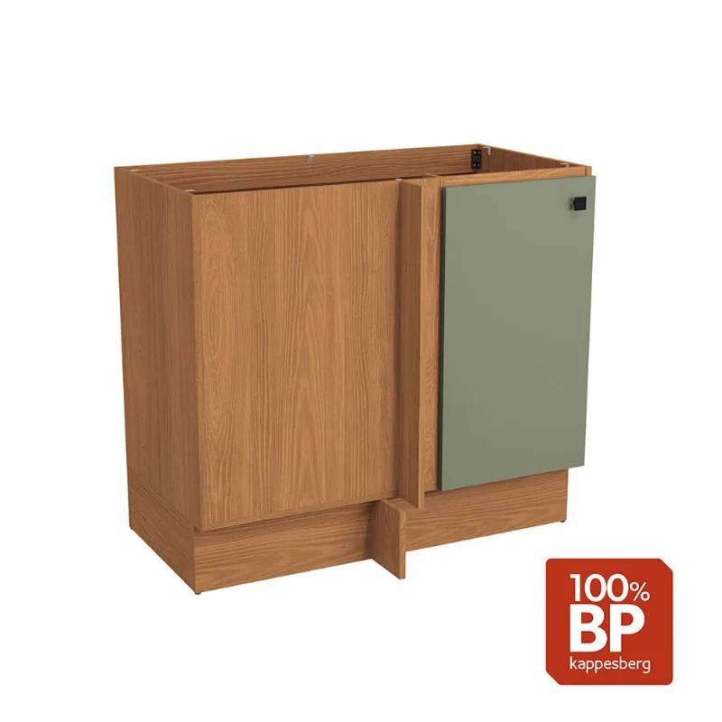 Balcão de Canto Reto Kappesberg Pixel 1 Porta Tapajós/Verde Frevo 98cm