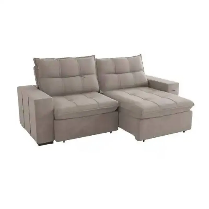 Estofado Kairo 2,6m S219-2-A027 Veludo Cinza Claro
