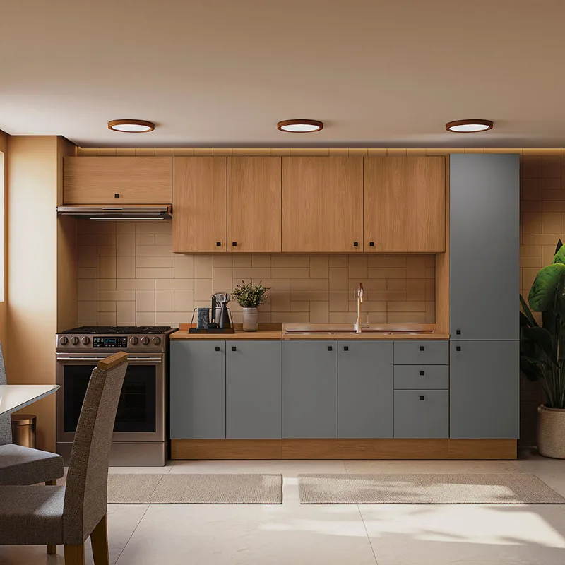 Cozinha Modulada Pixel Kappesberg Tapajós/Cinza Sagrado/Tapajós 330cm
