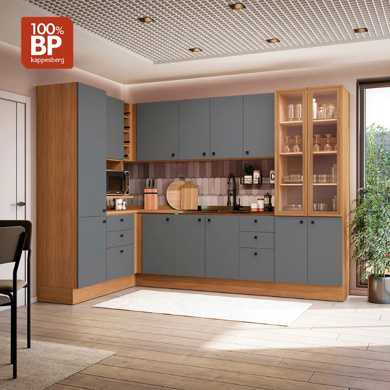 Cozinha Modulada Pixel Kappesberg Tapajós/Cinza Sagrado 456cm