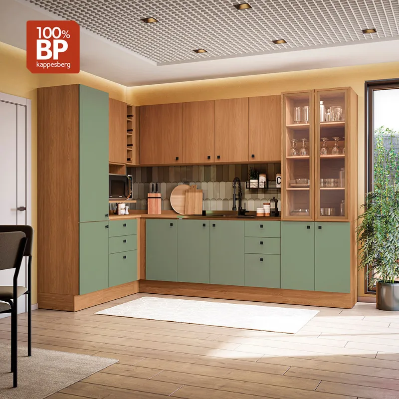 Cozinha Modulada Pixel Kappesberg Tapajós/Verde Frevo/Tapajós 456cm