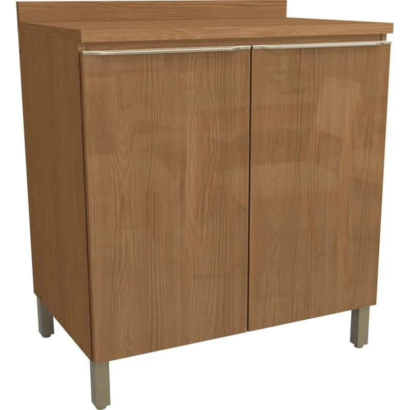 Balcão 2 Portas Kappesberg Vibra Com Tampo Cor Canela Super Brilho CB1371