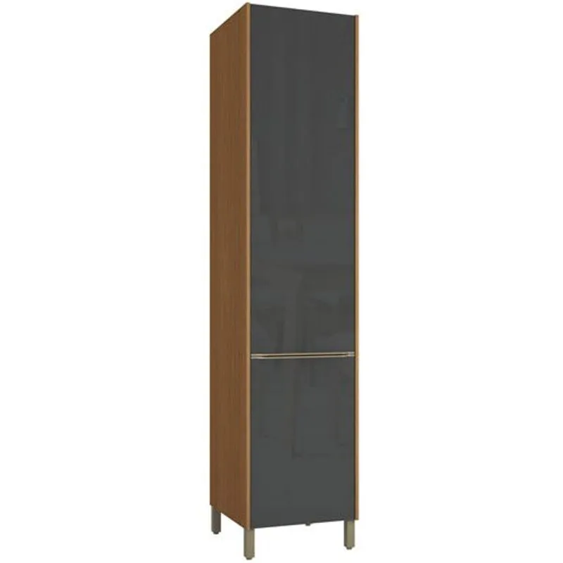 Paneleiro 2 Portas Kappesberg Vibra Cor Canela Com Grafite Super Brilho CB1374