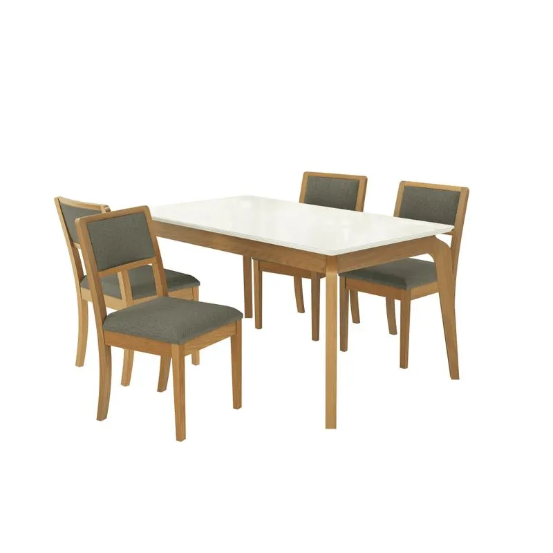 Conjunto de Mesa e 4 Cadeiras CSJ307CA Kappesberg Linho Verde Malva