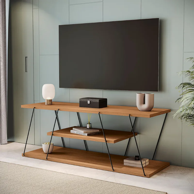 Rack Industrial para TV 58 Polegadas Kappesberg 136cm Canela/Preto Fosco