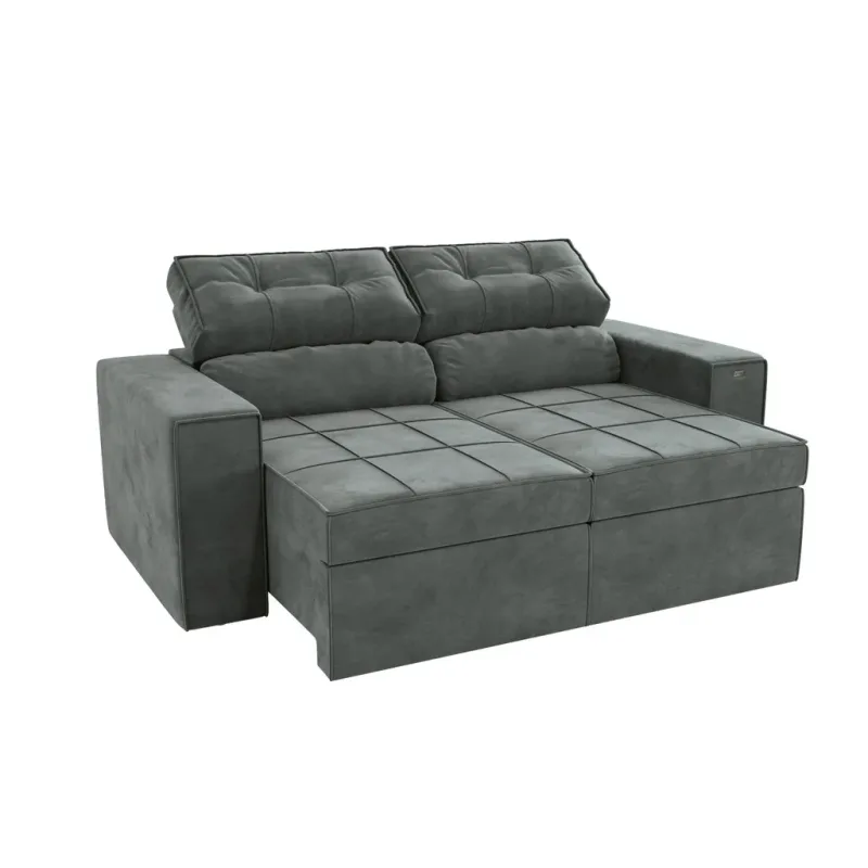 Estofado Lanus New S139N 2 A050E Veludo Deluxe Titânio - Kappesberg
