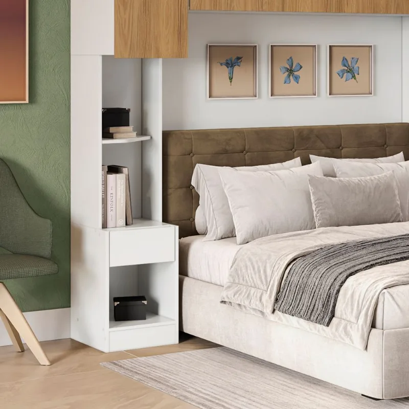Mesa de Cabeceira 1 Gaveta Kappesberg Adapt Branco