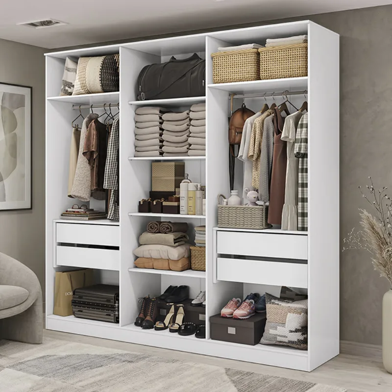 Guarda-Roupa Sem Portas Closet 4 Gavetas Kapperberg Adapt Branco 237cm