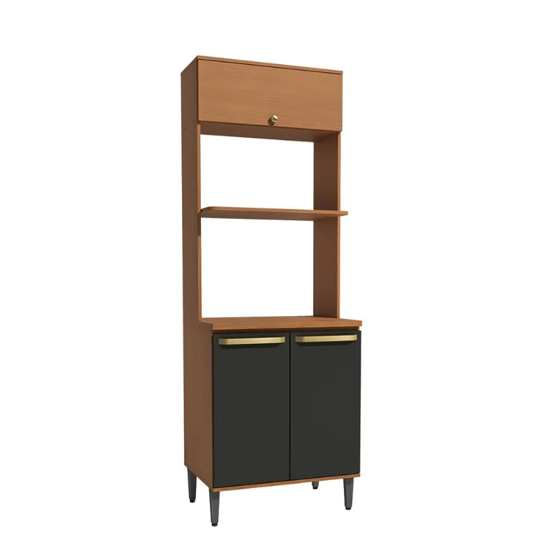 Kit 2 Fornos 3 Portas 70cm Elara Kappesberg Preto/Canela