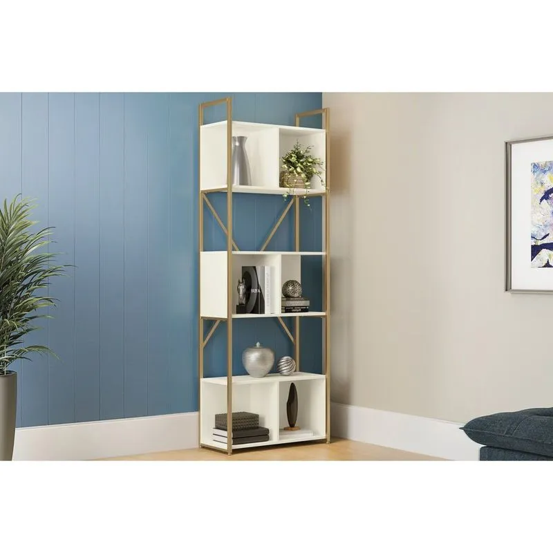 Estante Livros Decoração Industrial LI014 Dourado Kappesberg
