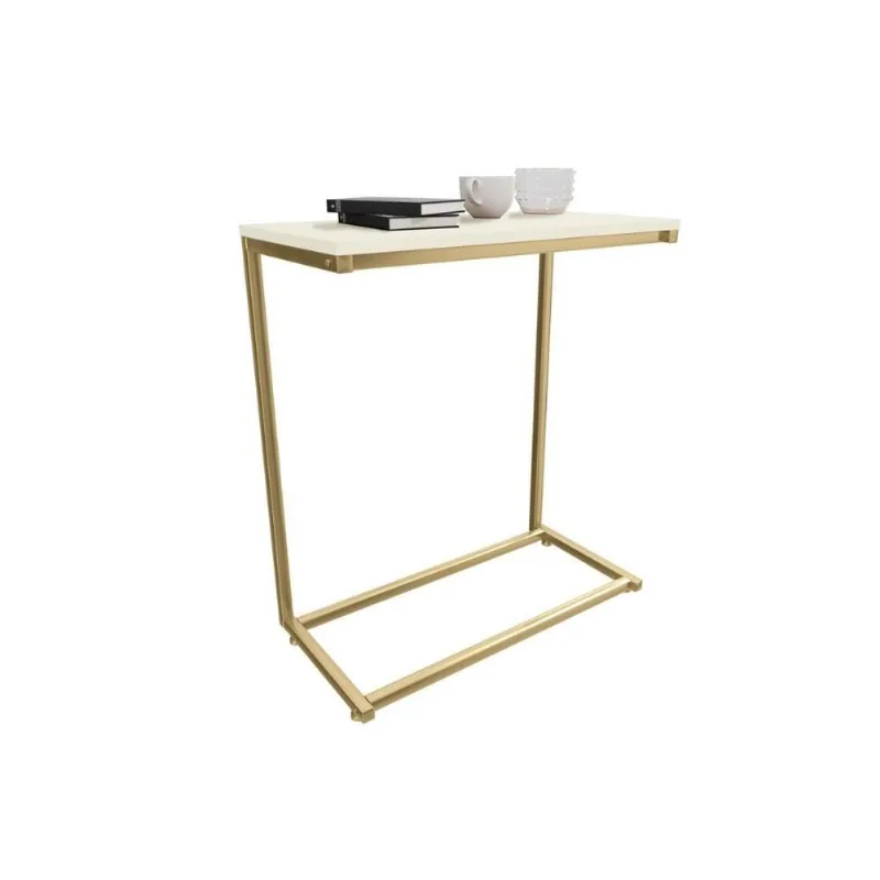 Mesa Lateral Sala Industrial LI025 Off/Dourado Kappesberg