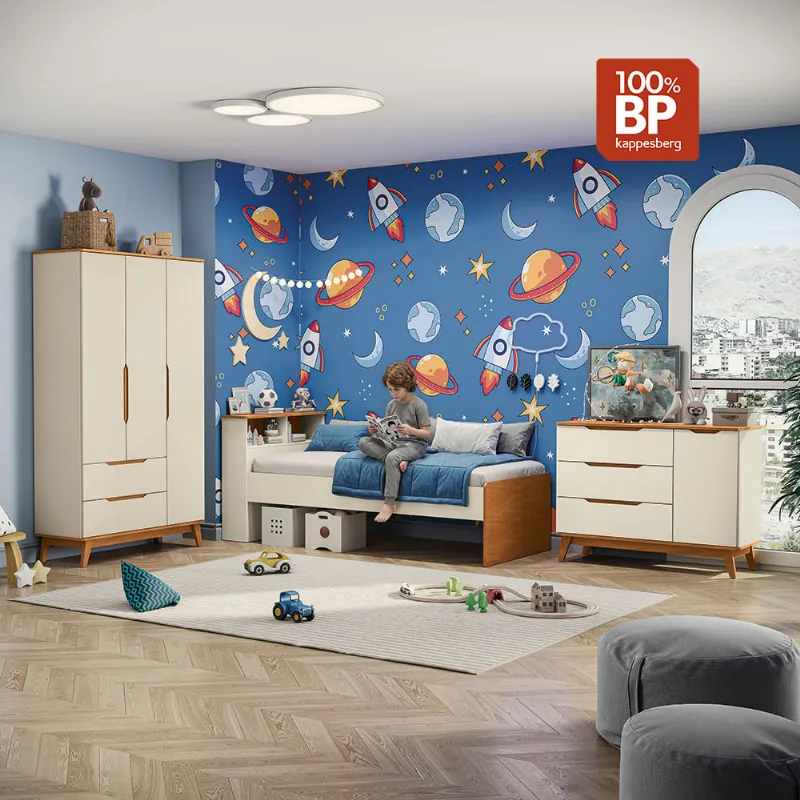 Quarto Infantil Completo 3 Peças Crescer Kappesberg Argila/Jequetiba - Kappesberg