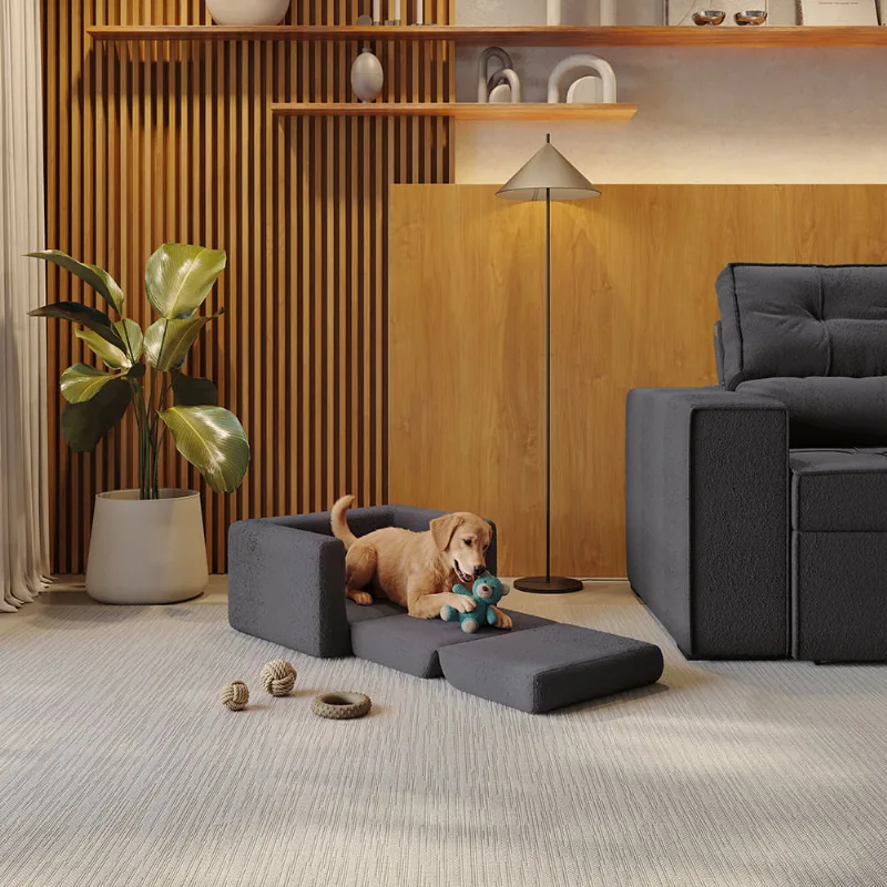 Mini Poltrona Pet Kappesberg Bouclé Chumbo