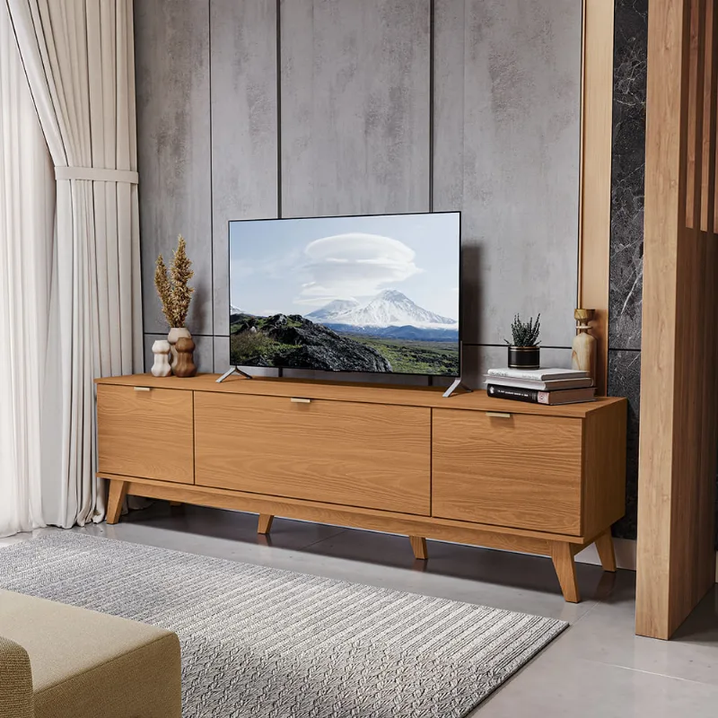 Rack para TV até 75 Polegadas 3 Portas 180cm Kappesberg Canela
