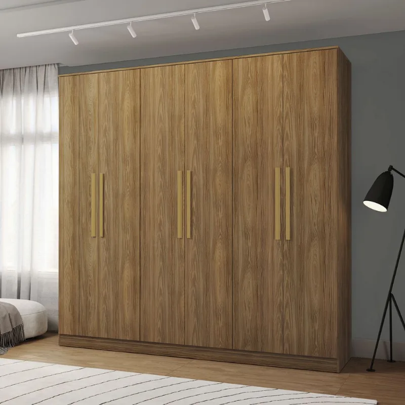 Guarda-Roupa 6 Portas 4 Gavetas Kappesberg Adapt Nogueira