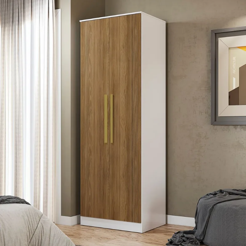 Guarda-Roupa 2 Portas 2 Gavetas Kappesberg Adapt Branco/Nogueira