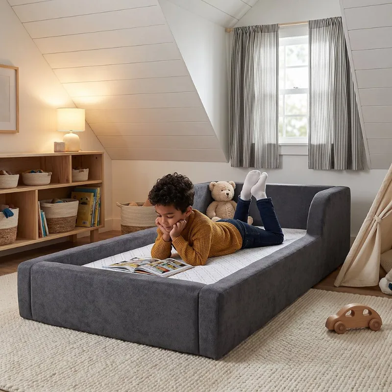 Cama Infantil Montessoriana Solteiro a Vácuo 100% Espuma Kappesberg Cinza