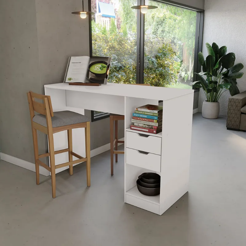 Bancada Celeste Kappesberg 100% MDF 2 Gavetas Branco 150cm