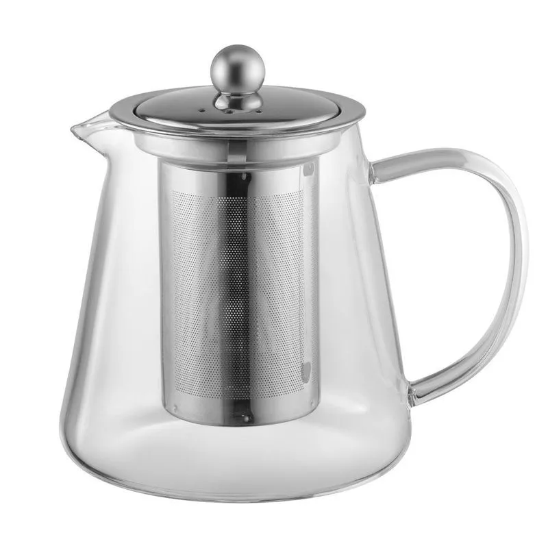 Chaleira Com Filtro Infusor Bule De Vidro Para Chá 750ml