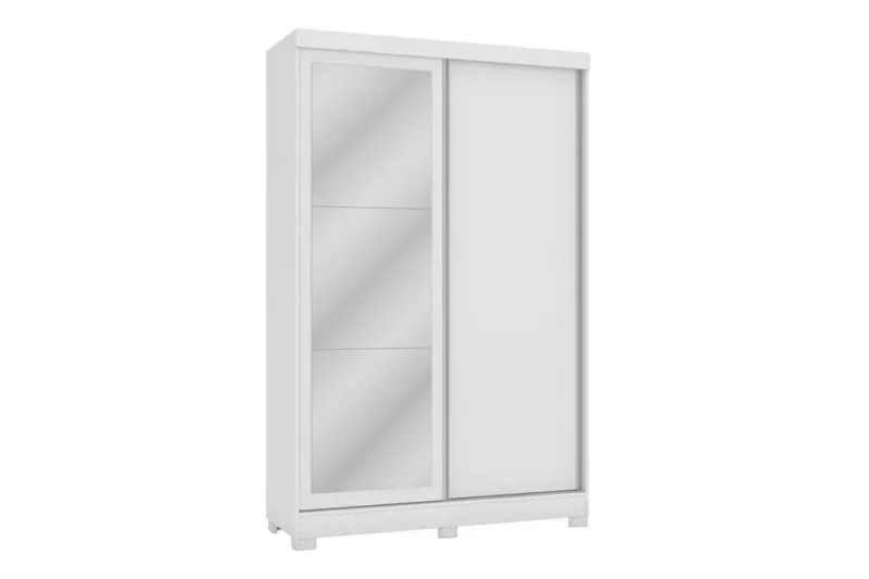Roupeiro 02 Portas de Correr 02 Gavetas Com Espelho e Pés CB01N571BR Branco - Kappesberg