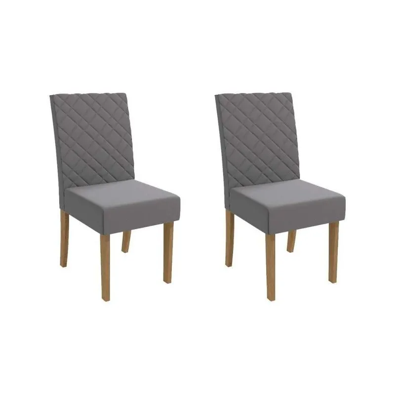 Cadeira Sala De Jantar 2cad133fr Kit 2 Un Freijo/veludo Titanio A050 - Kappesberg
