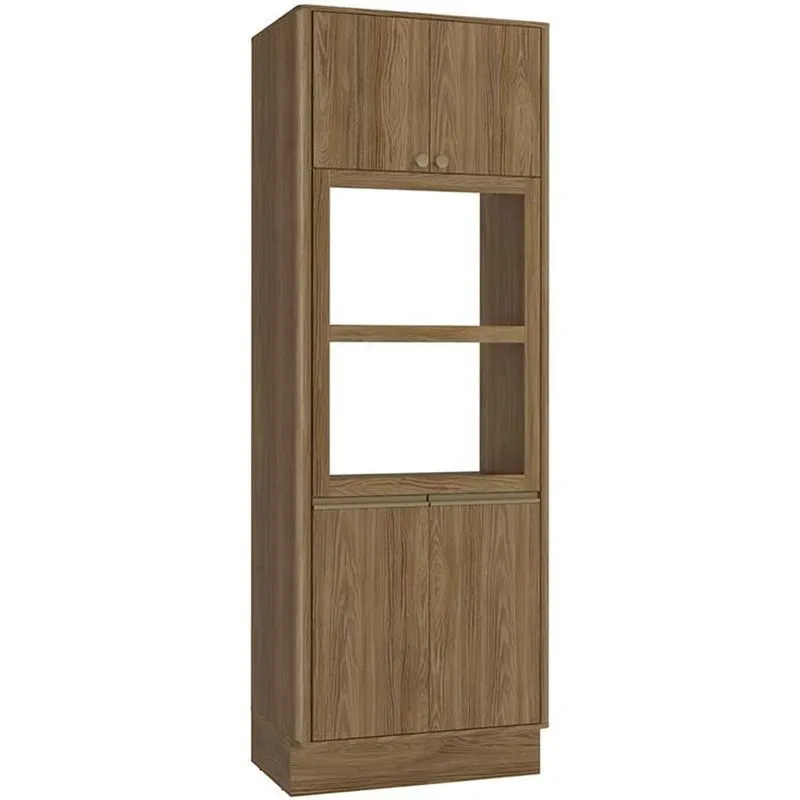 Paneleiro Curve 4 Portas 80cm Mdf Nogueira Kappesberg