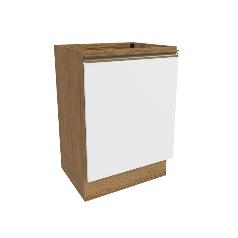 Balcão Celeste Kappesberg 100% MDF 1 Porta Nogueira/Branco 60cm